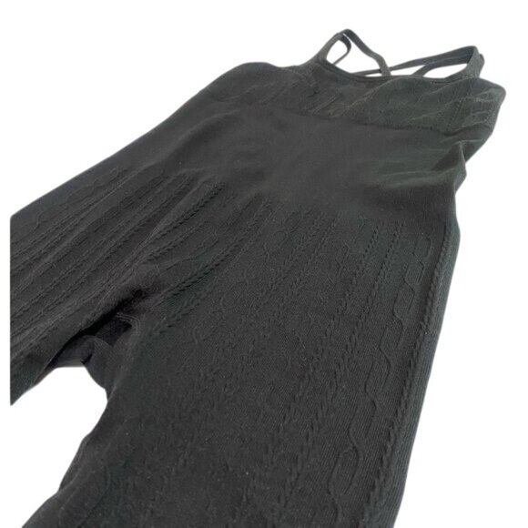 ALO Yoga Seamless Cable Knit Onesie in Black - Picture 3 of 8